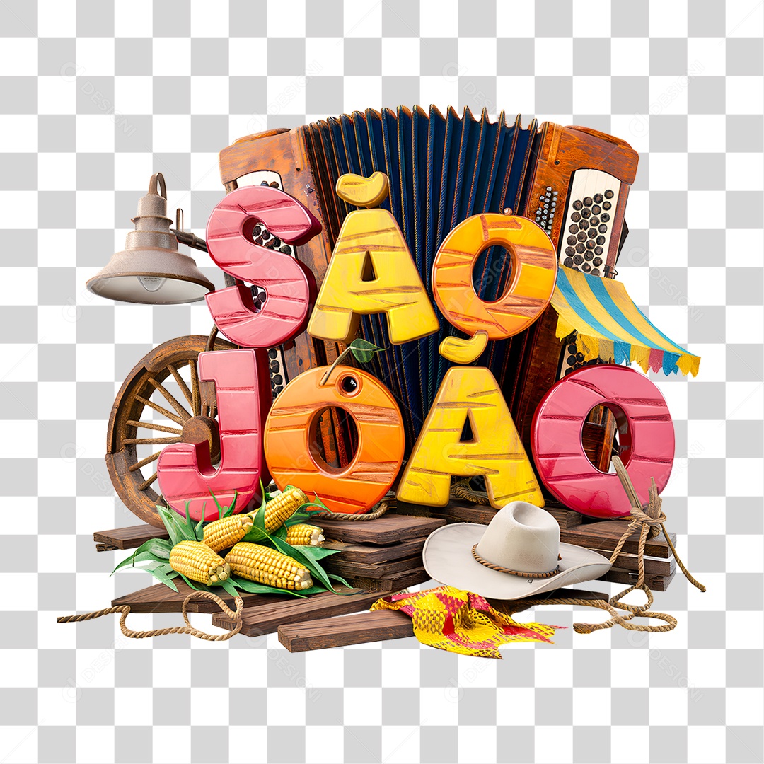 Selo 3D São João PNG Transparente