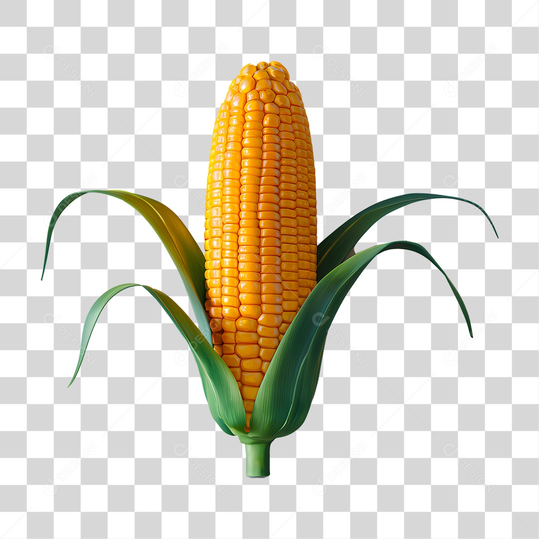 Elemento 3D Espiga De Milho Para Composição PNG Transparente