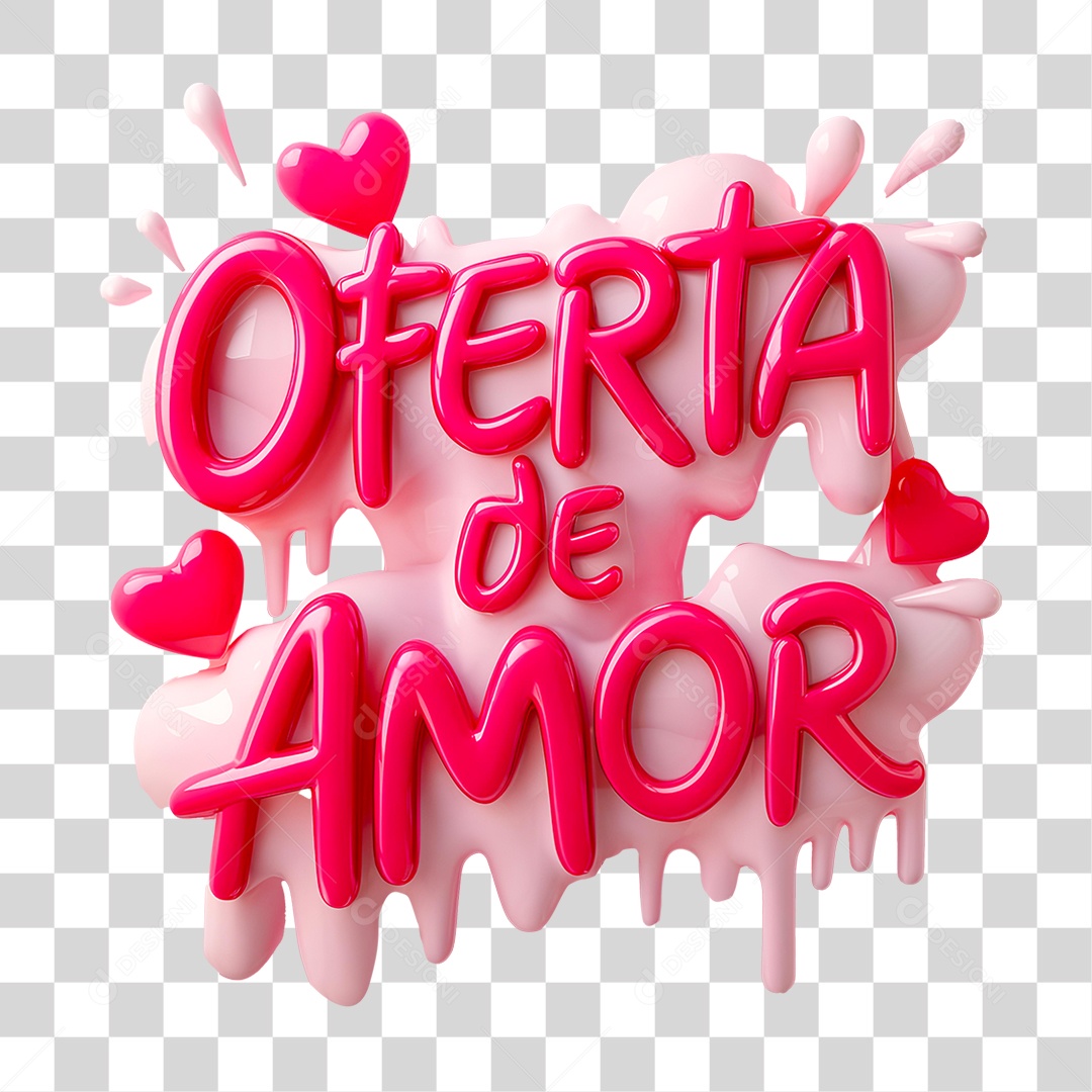 Selo 3D Ofertas de Amor PNG Transparente