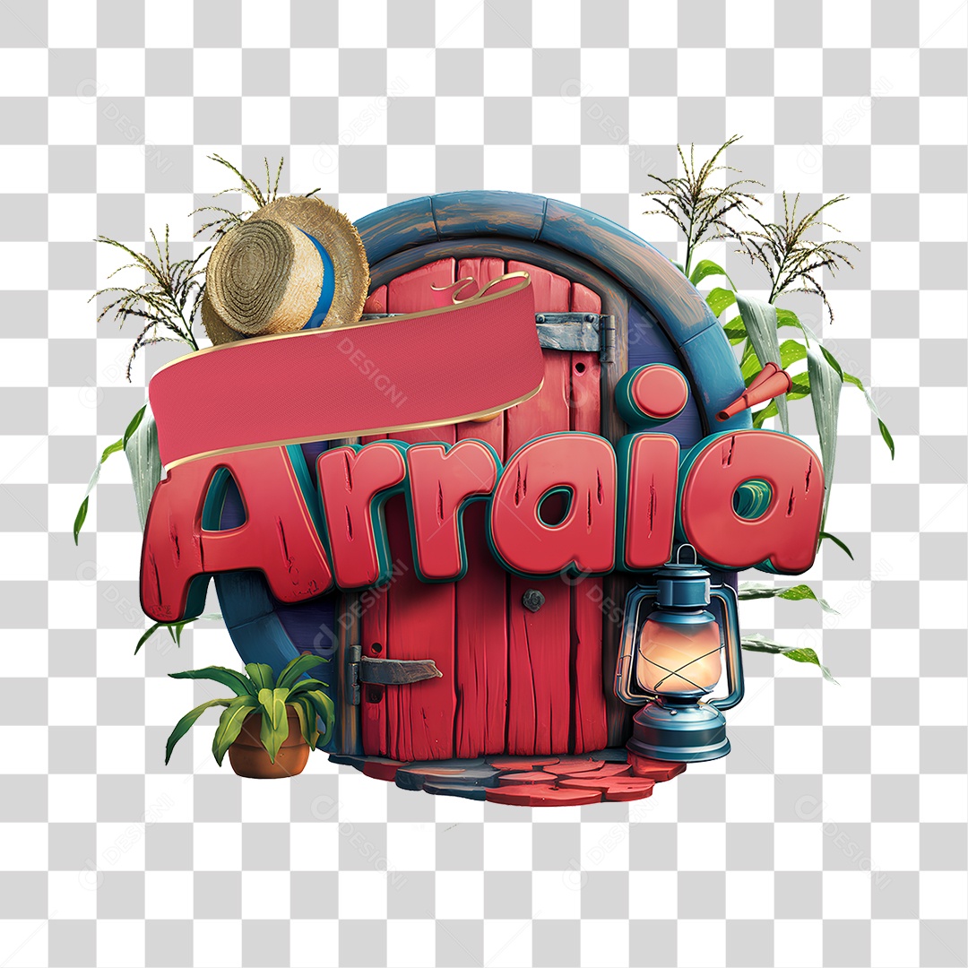 Selo 3D Arraiá PNG Transparente