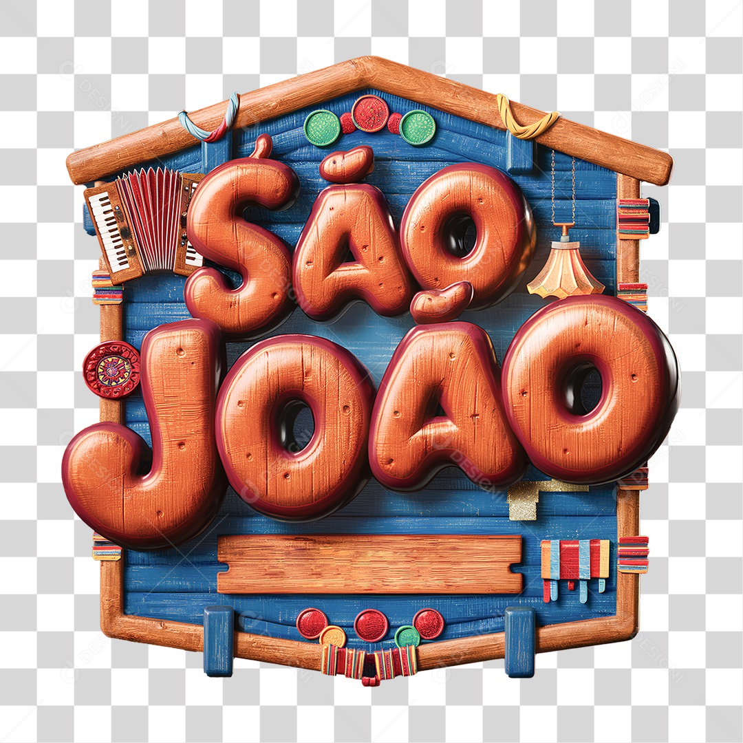 Selo 3D São João PNG Transparente