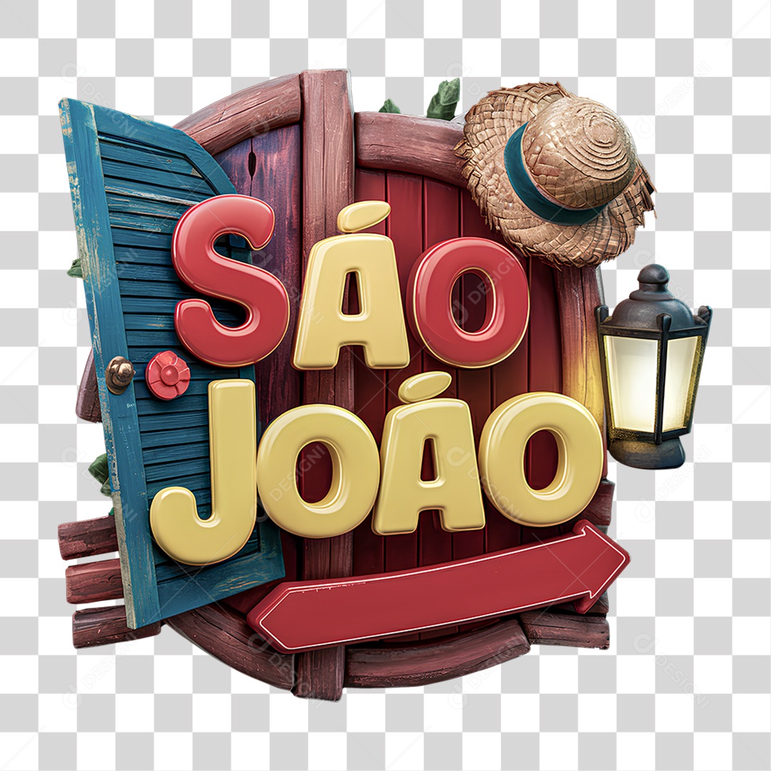Selo 3D São João PNG Transparente