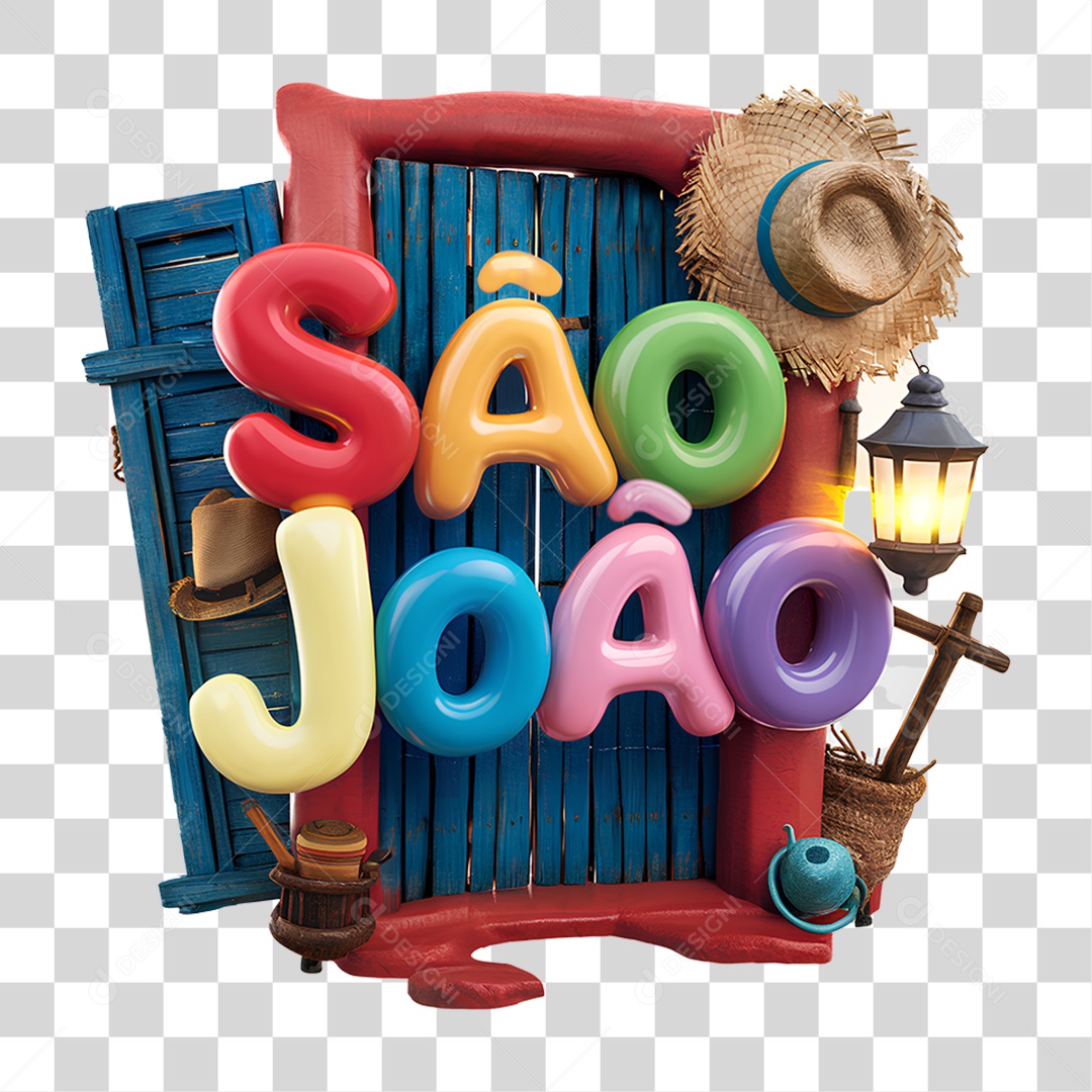 Selo 3D São João PNG Transparente