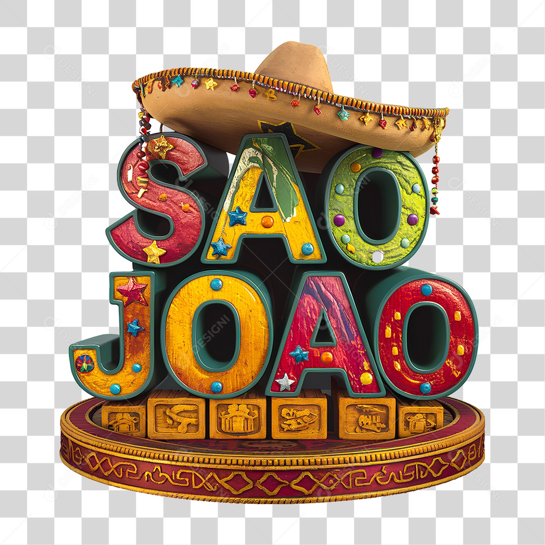 Selo 3D São João PNG Transparente