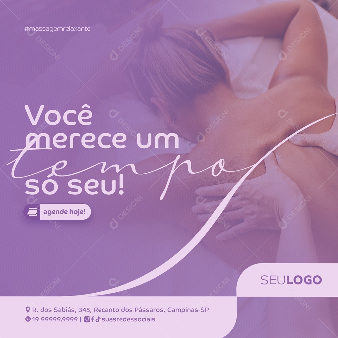 Você Merece um Tempo só seu Social Media PSD Editável