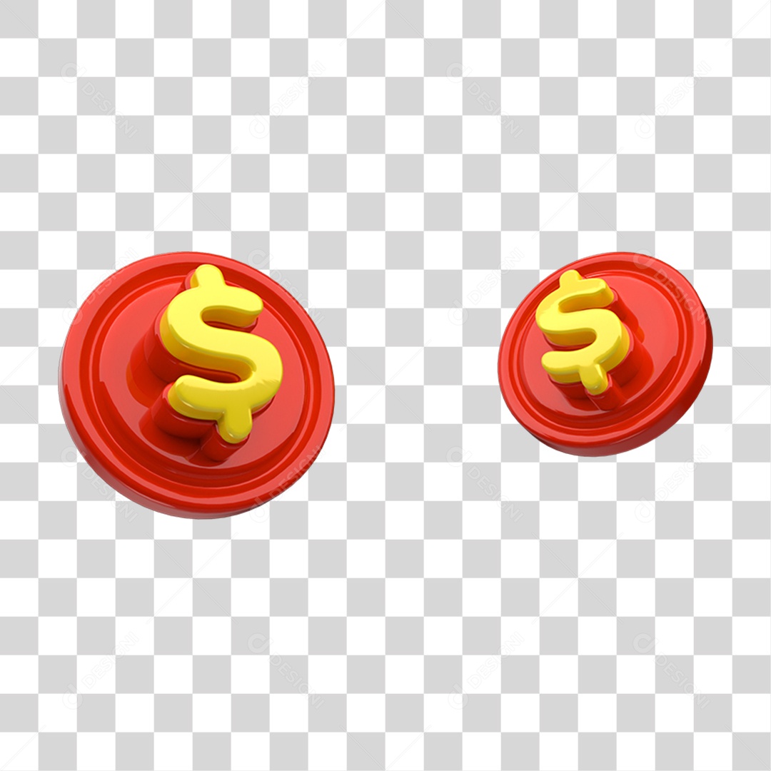 Elemento 3D Símbolo Cifrão PNG Transparente