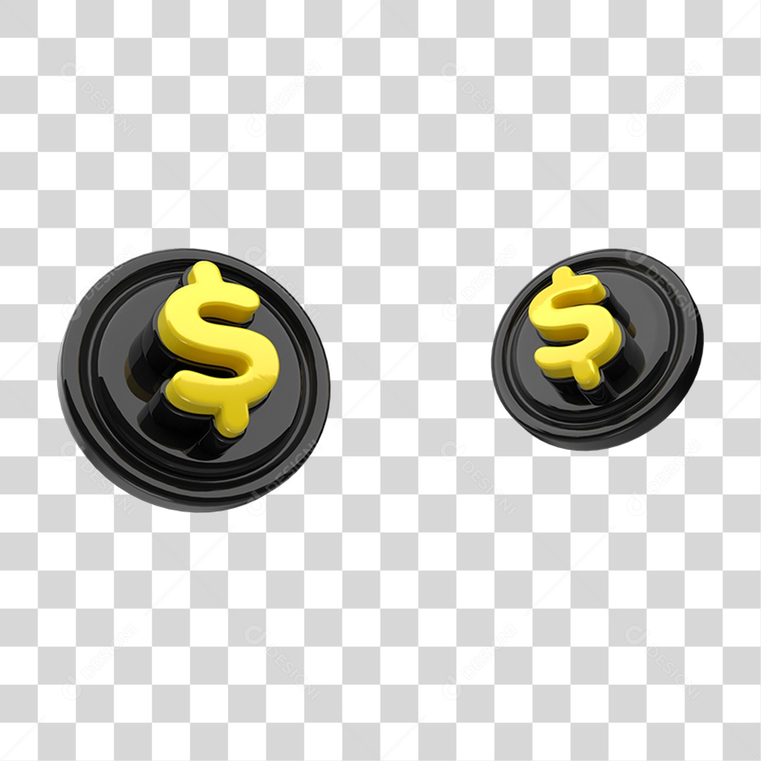 Elemento 3D Símbolo Cifrão PNG Transparente