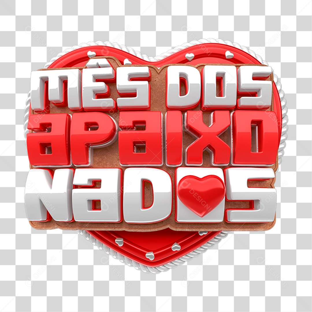 Selo 3D Mês dos Apaixonados PNG Transparente