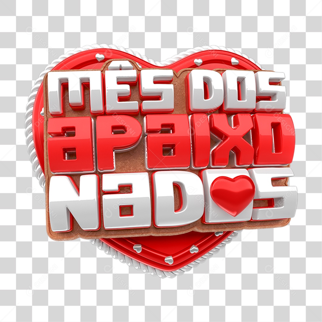 Selo 3D Mês dos Apaixonados PNG Transparente