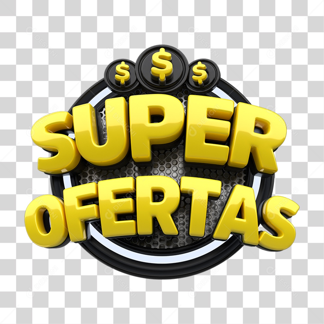 Selo 3D Super Ofertas PNG Transparente