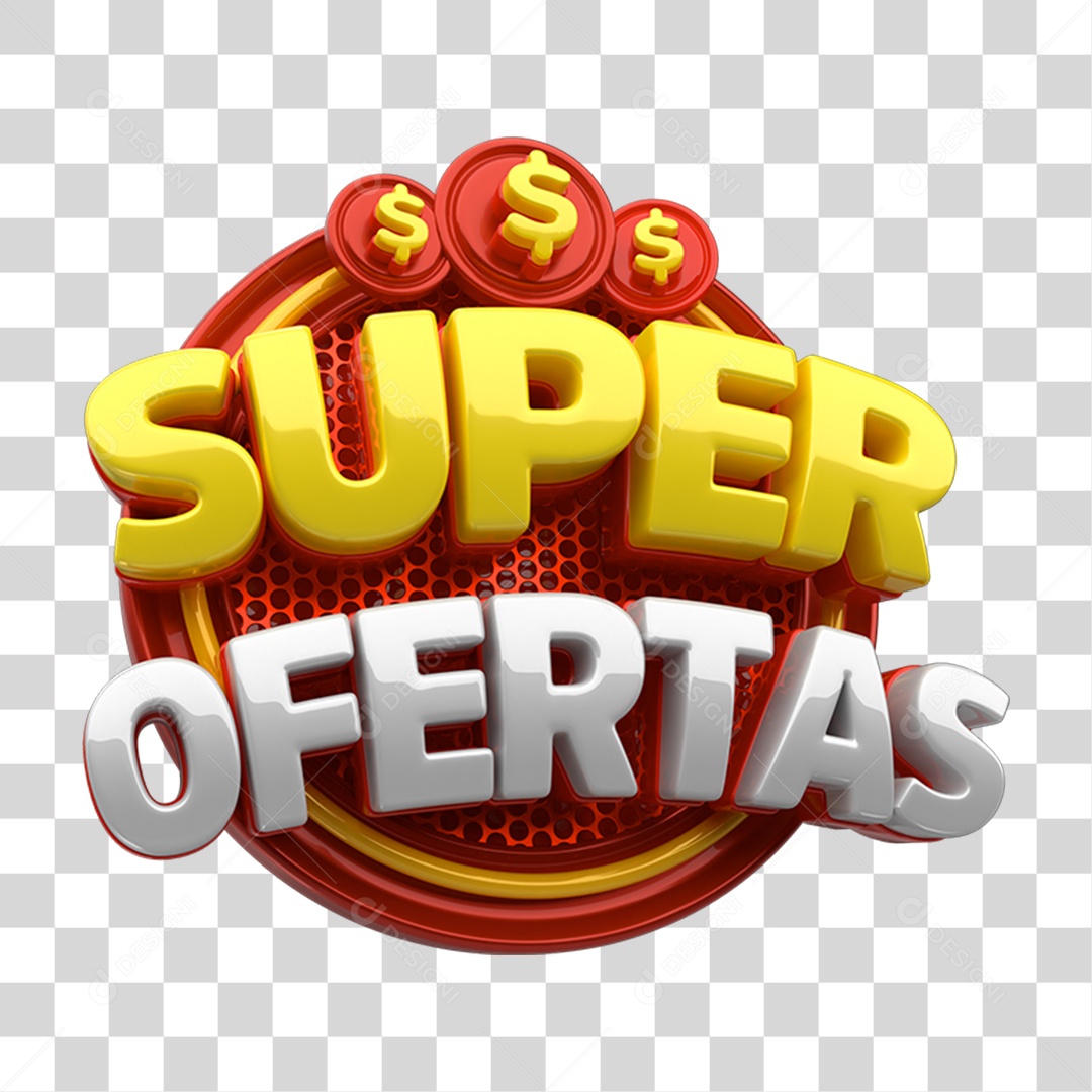 Selo 3D Super Ofertas PNG Transparente