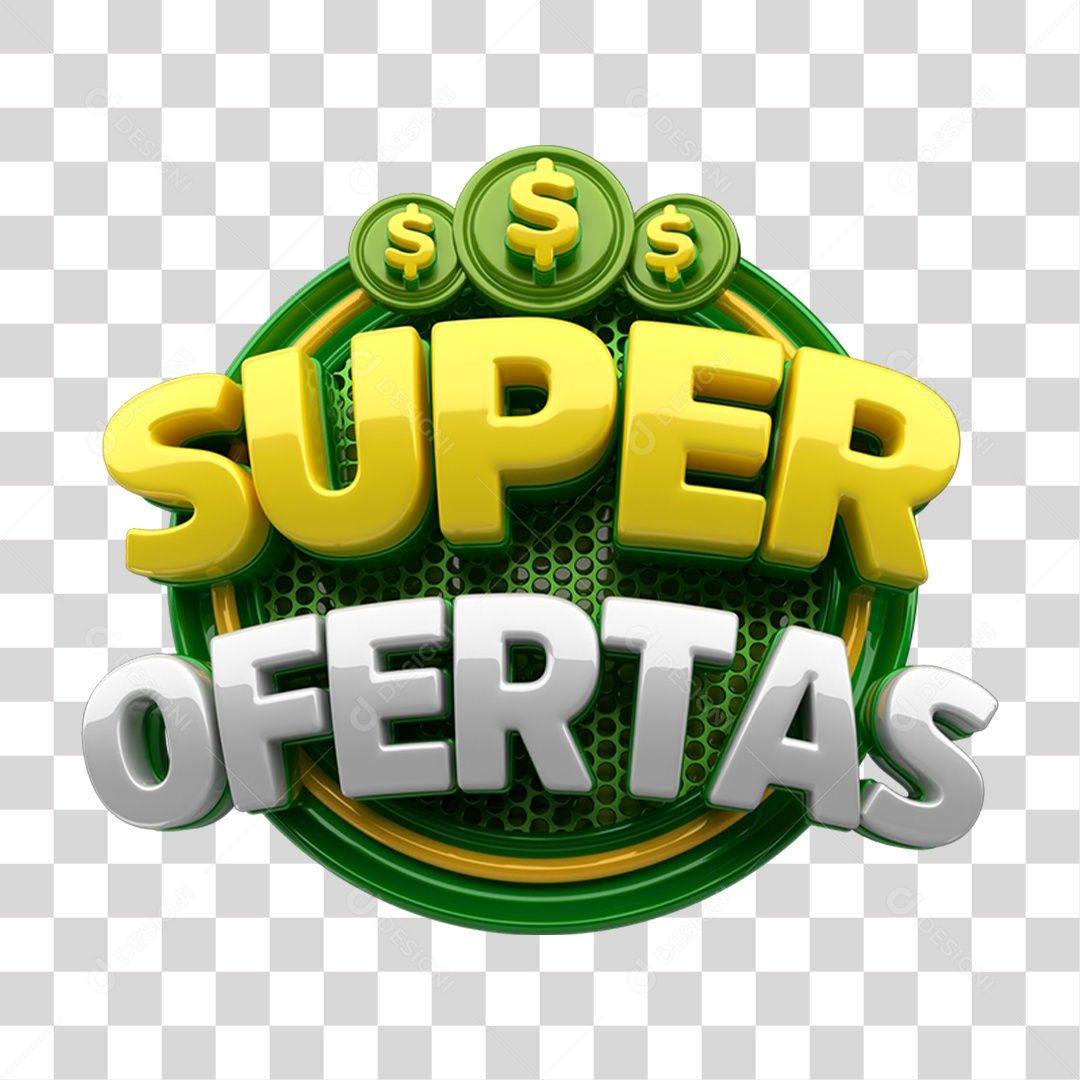 Selo 3D Super Ofertas PNG Transparente