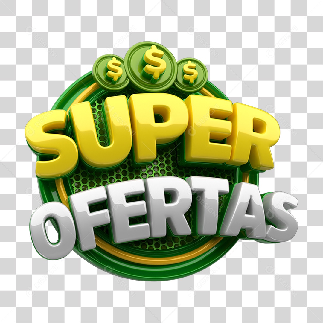 Selo 3D Super Ofertas PNG Transparente