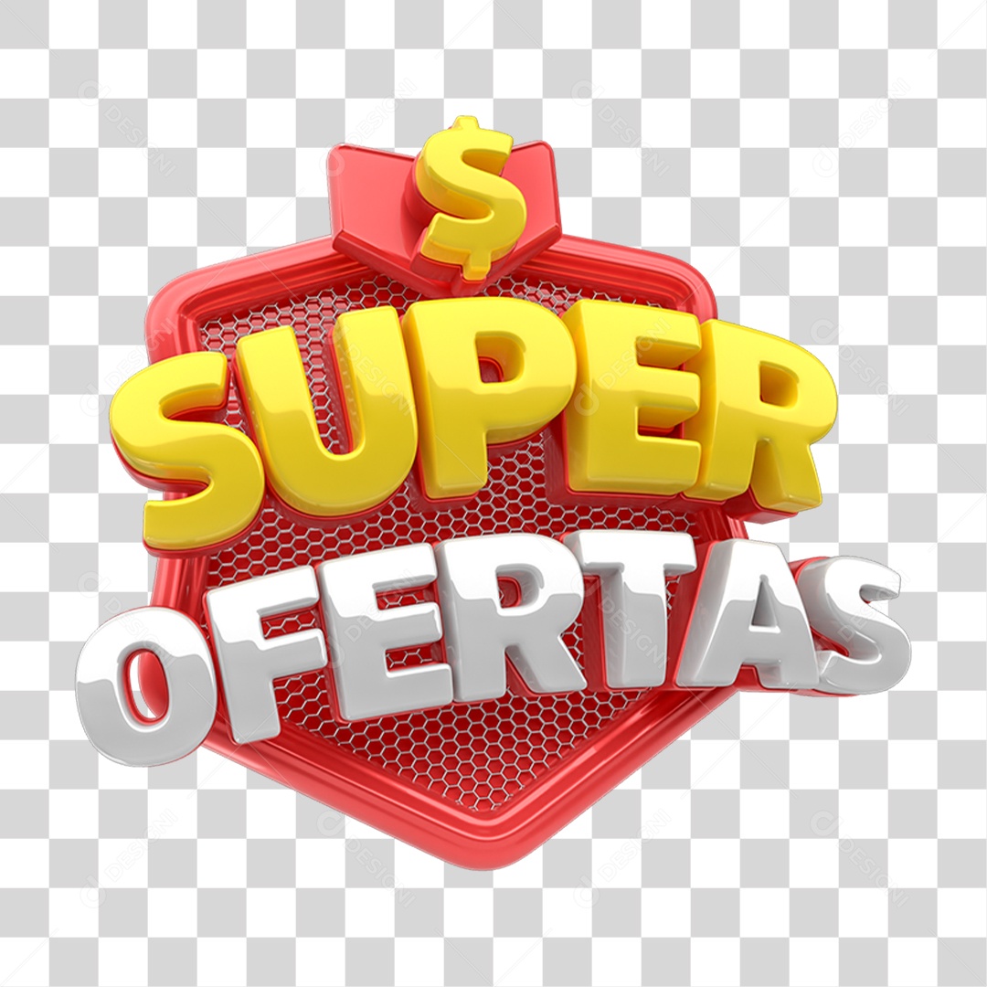Selo 3D Super Ofertas PNG Transparente
