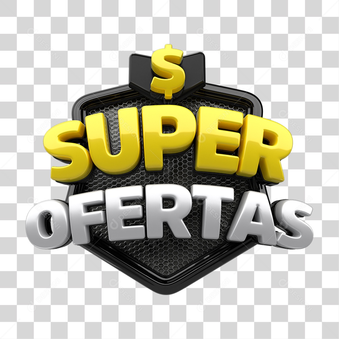 Selo 3D Super Ofertas PNG Transparente