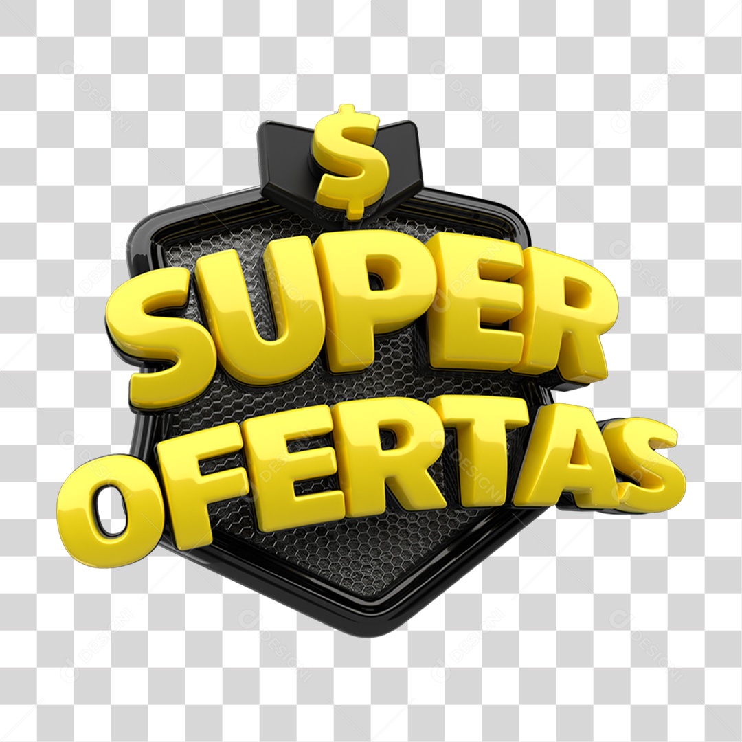 Selo 3D Super Ofertas PNG Transparente