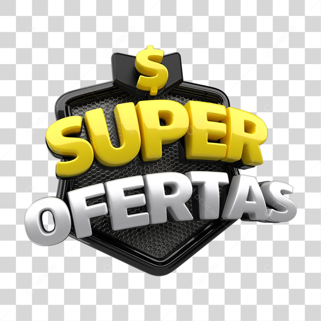Selo 3D Super Ofertas PNG Transparente