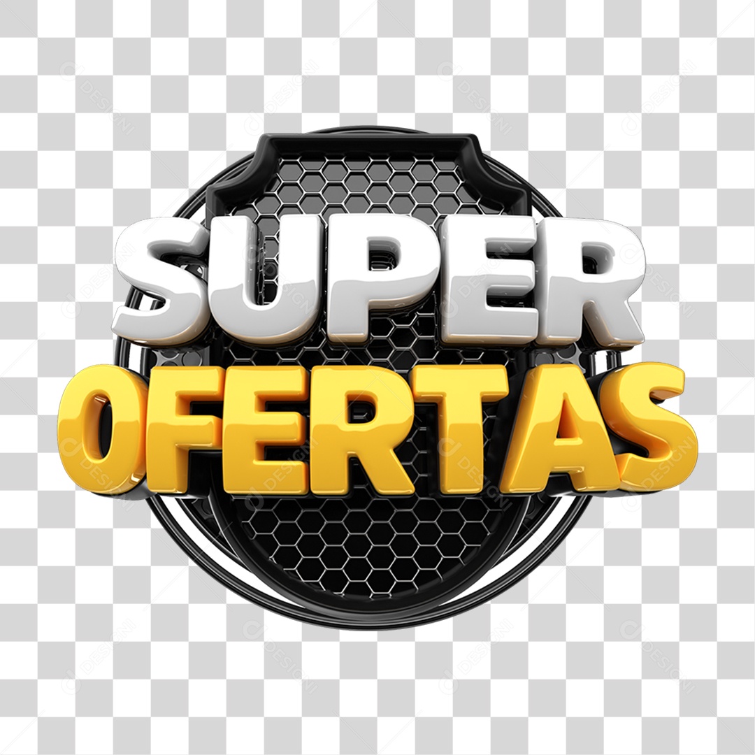 Selo 3D Super Ofertas PNG Transparente