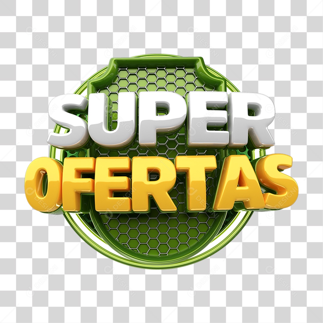 Selo 3D Super Ofertas PNG Transparente