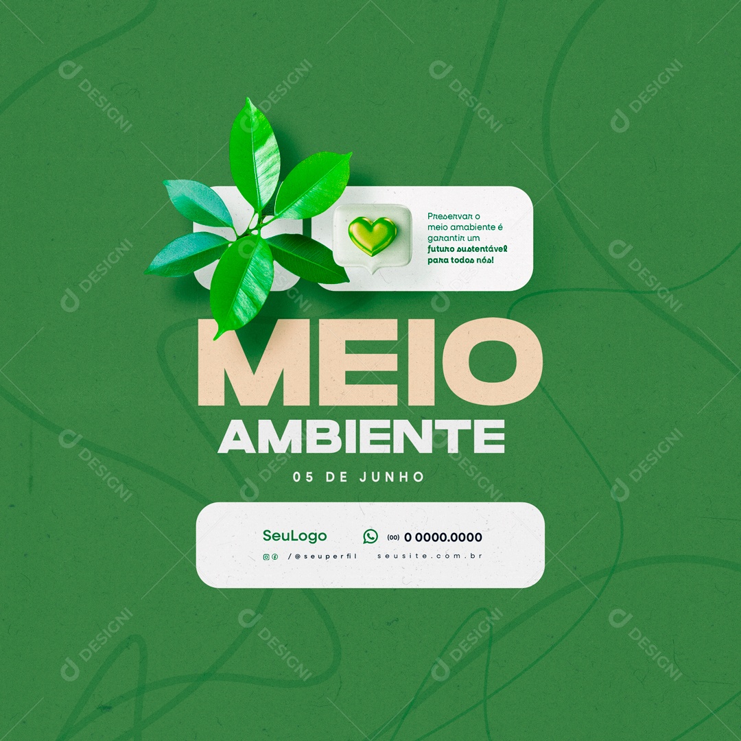 Dia Mundial do Meio Ambiente 5 de Junho Preservar é Garantir um Futuro Social Media PSD Editável