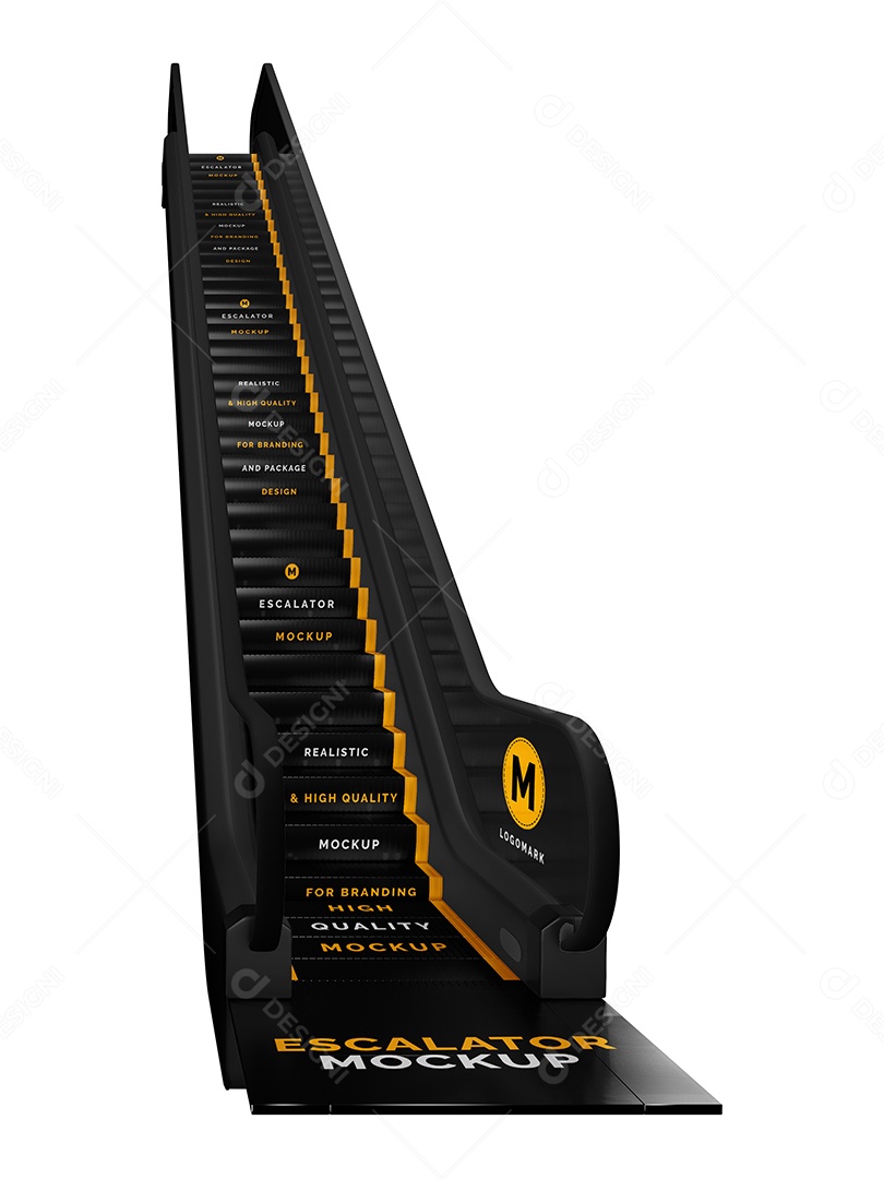 Escada Rolante de um Lado PSD Editável Mockup