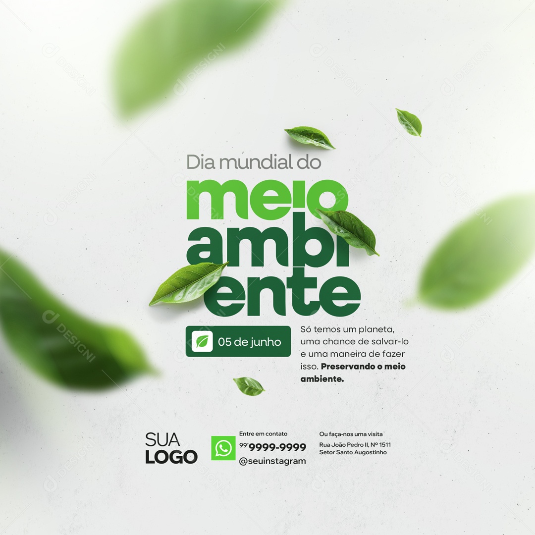 Dia Mundial do Meio Ambiente 5 de Junho só Temos um Planeta uma Chance de Salvar-lo Social Media PSD Editável