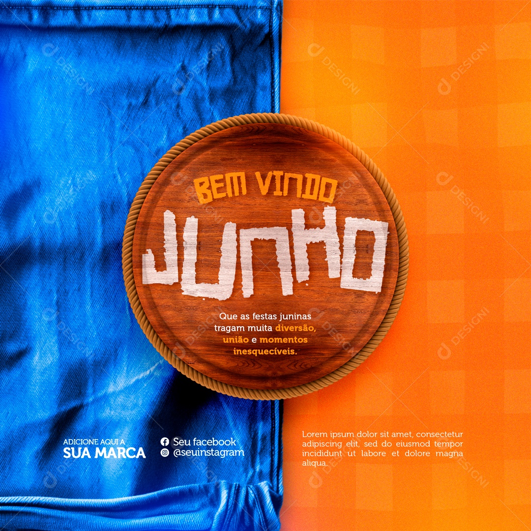 Bem Vindo Junho Social Media PSD Editável