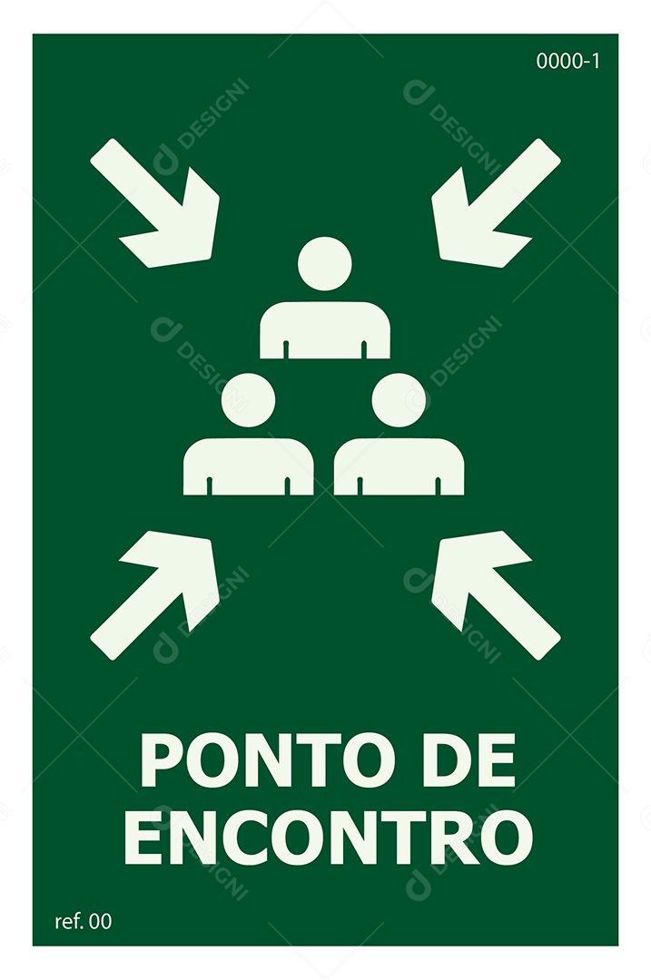 Placa de Ponto de Encontro de Emergência Vetor EPS + AI