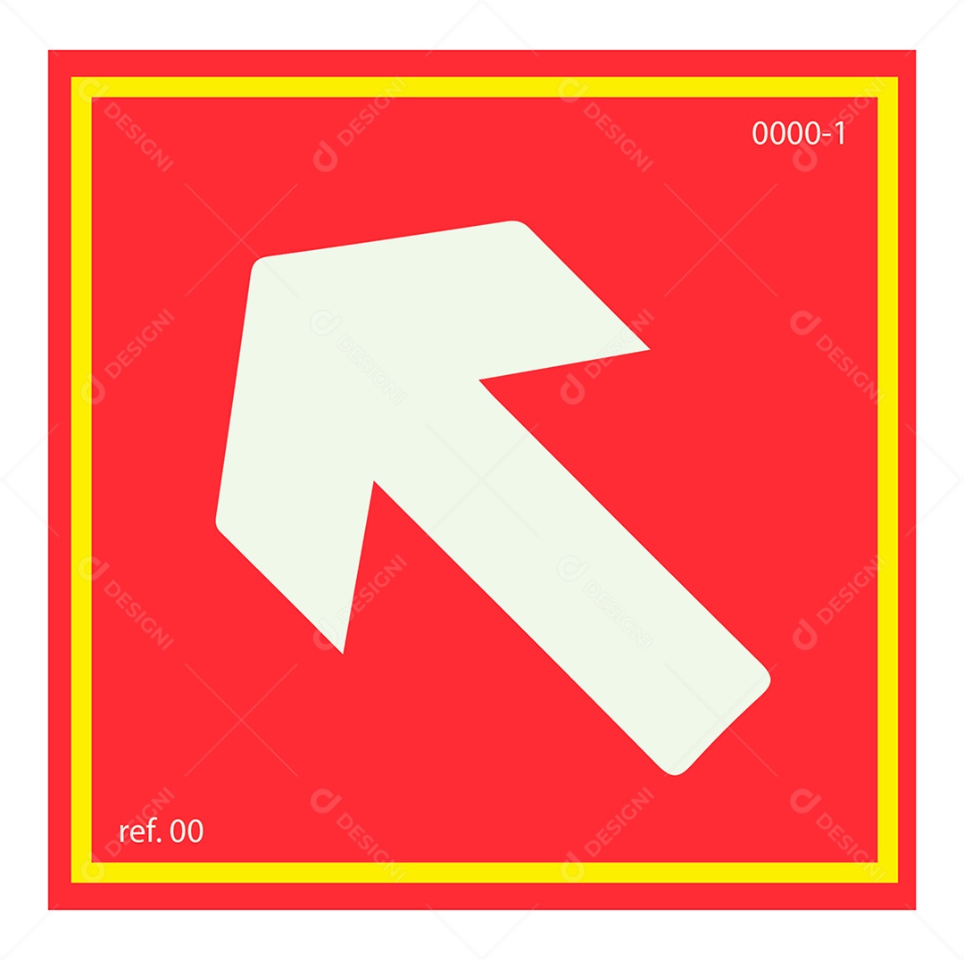 Placa de Seta Para Cima a Esquerda Vetor EPS + AI