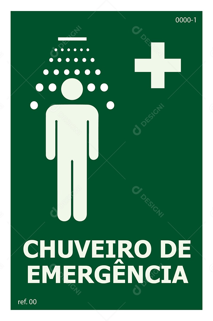 Placa de Chuveiro de Emergência Vetor EPS + AI