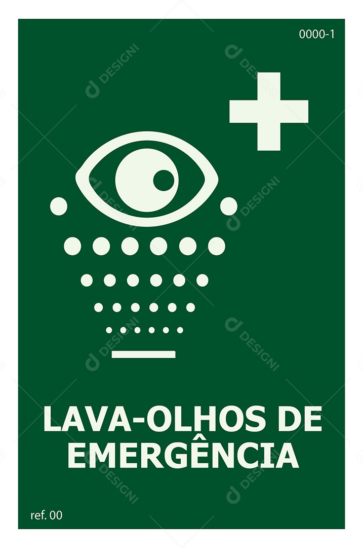 Placa de Emergência Lava Olhos Vetor EPS + AI