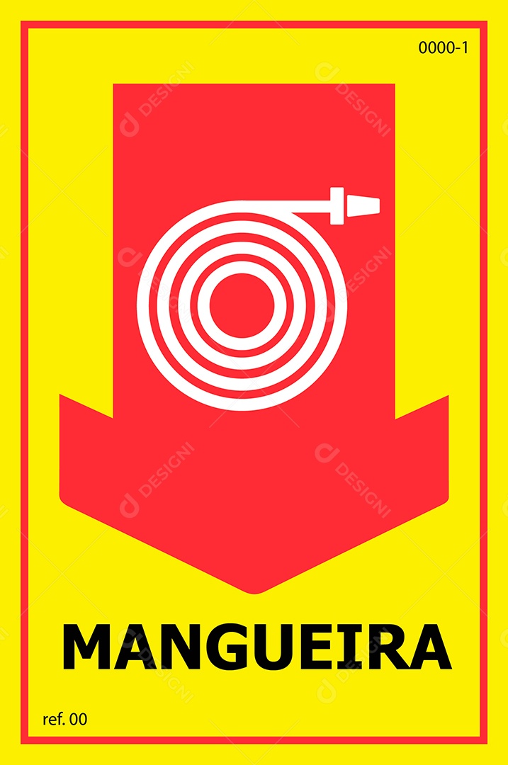 Placa de Mangueira de Incêndio Vetor EPS + AI