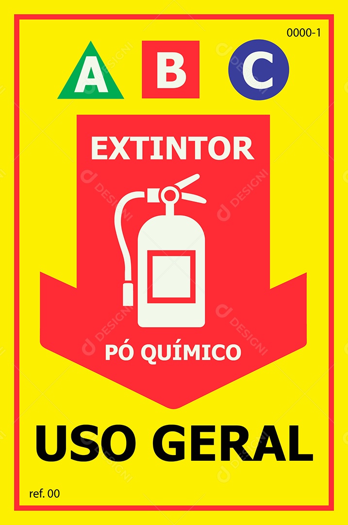 Placa de Extintor de Pó Químico Vetor EPS + AI