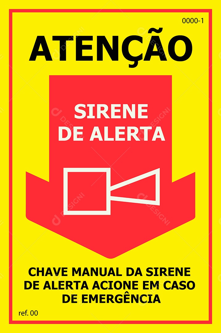Placa de Sirene de Alerta Vetor EPS + AI