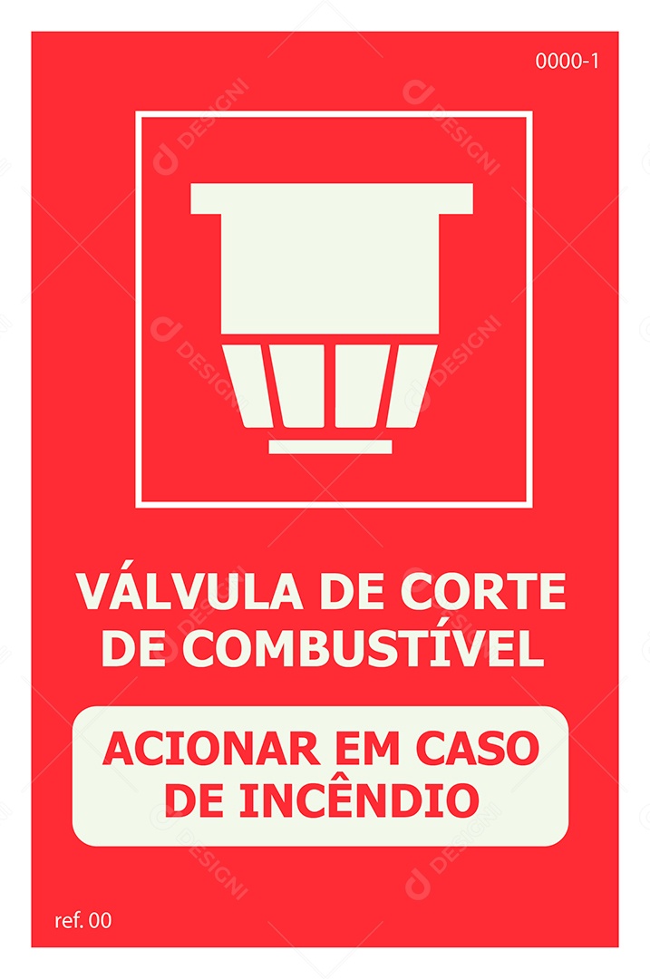 Placa de Incêndio Válvula de Corte de Combustível Vetor EPS + AI