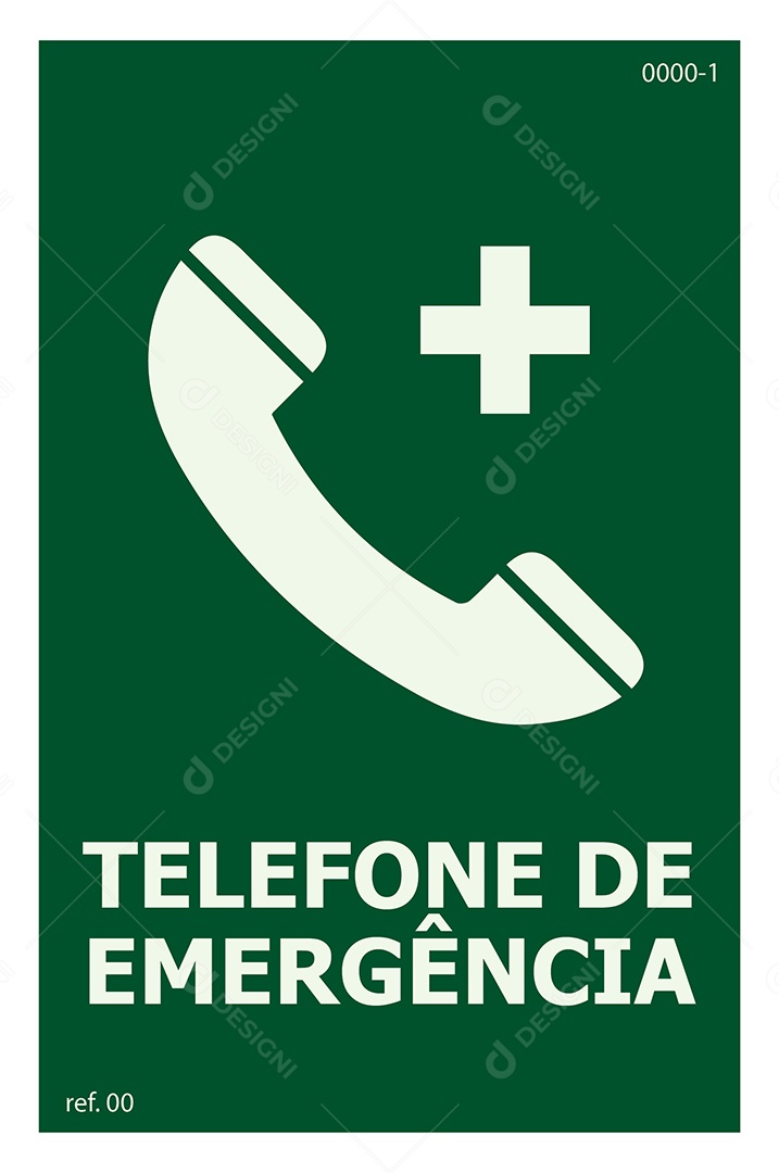 Placa de Telefone de Emergência Vetor EPS + AI