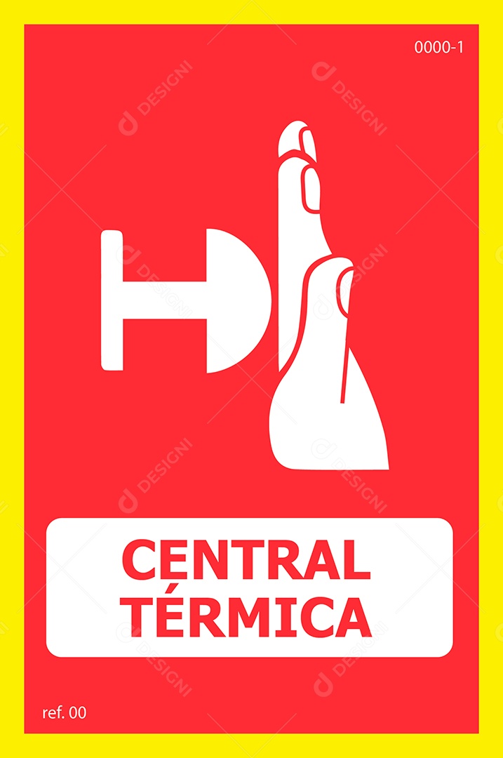 Placa de Incêndio Central Térmica Vetor EPS + AI