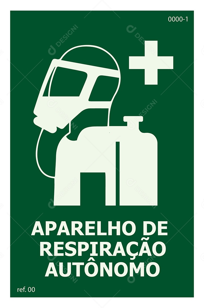 Placa de Incêndio Aparelho de Respiração Autônomo Vetor EPS + AI