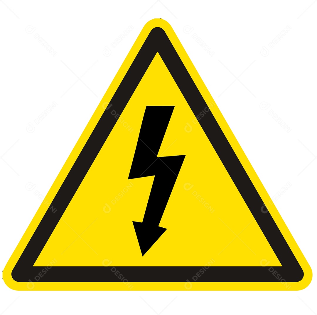 Placa de Atenção Elétrica Vetor EPS + AI