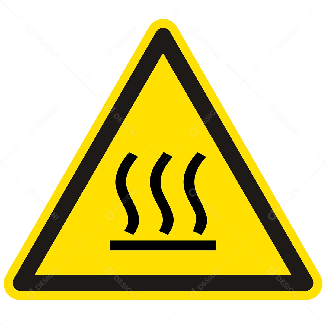 Placa de Atenção Superfície Quente Vetor EPS + AI