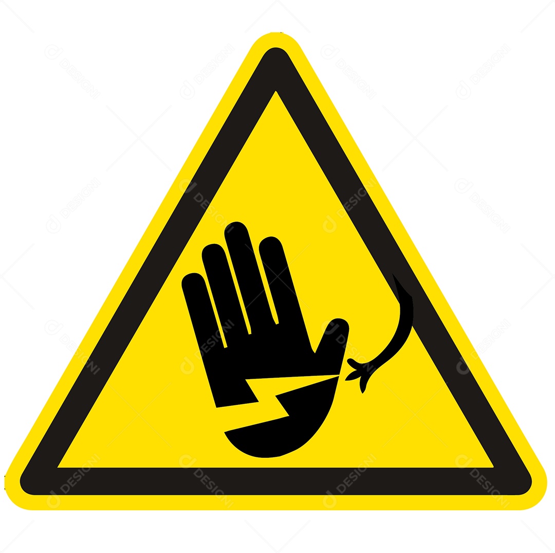 Placa de Atenção Choque Elétrico Vetor EPS + AI