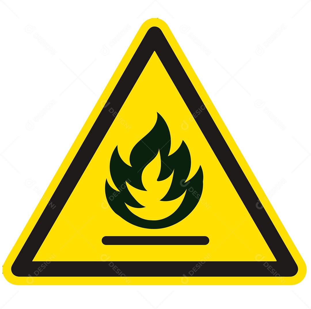Placa de Atenção Perigo Inflamável Vetor EPS + AI