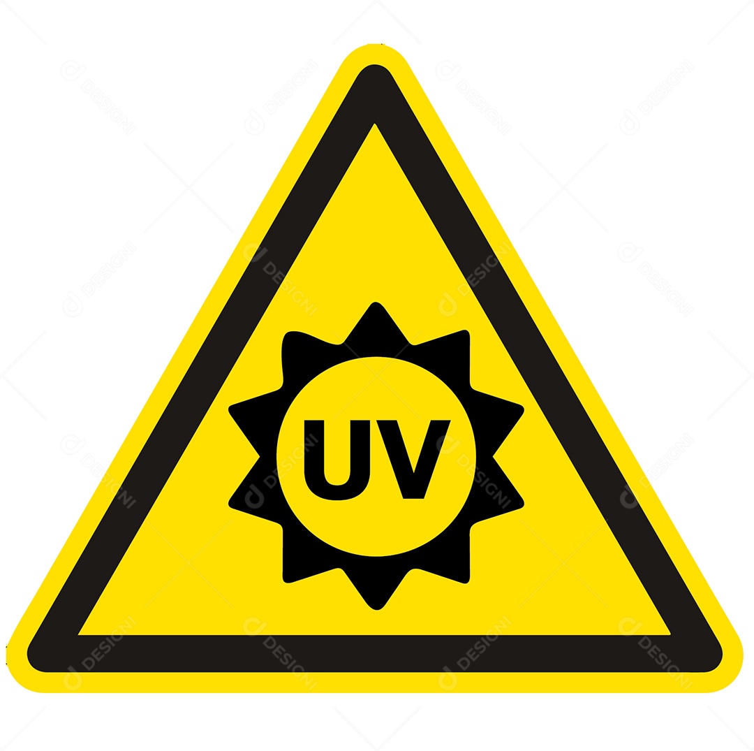 Placa de Atenção Radiação UV Vetor EPS + AI