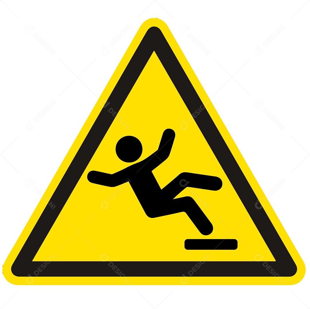 Placa de Atenção Piso Escorregadio Vetor EPS + AI