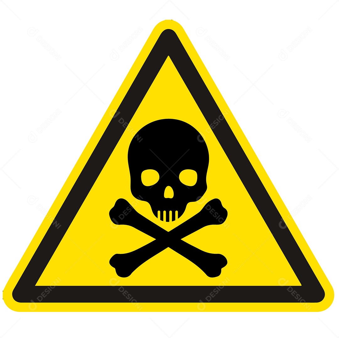 Placa de Atenção Substancias Venenosas Vetor EPS + AI