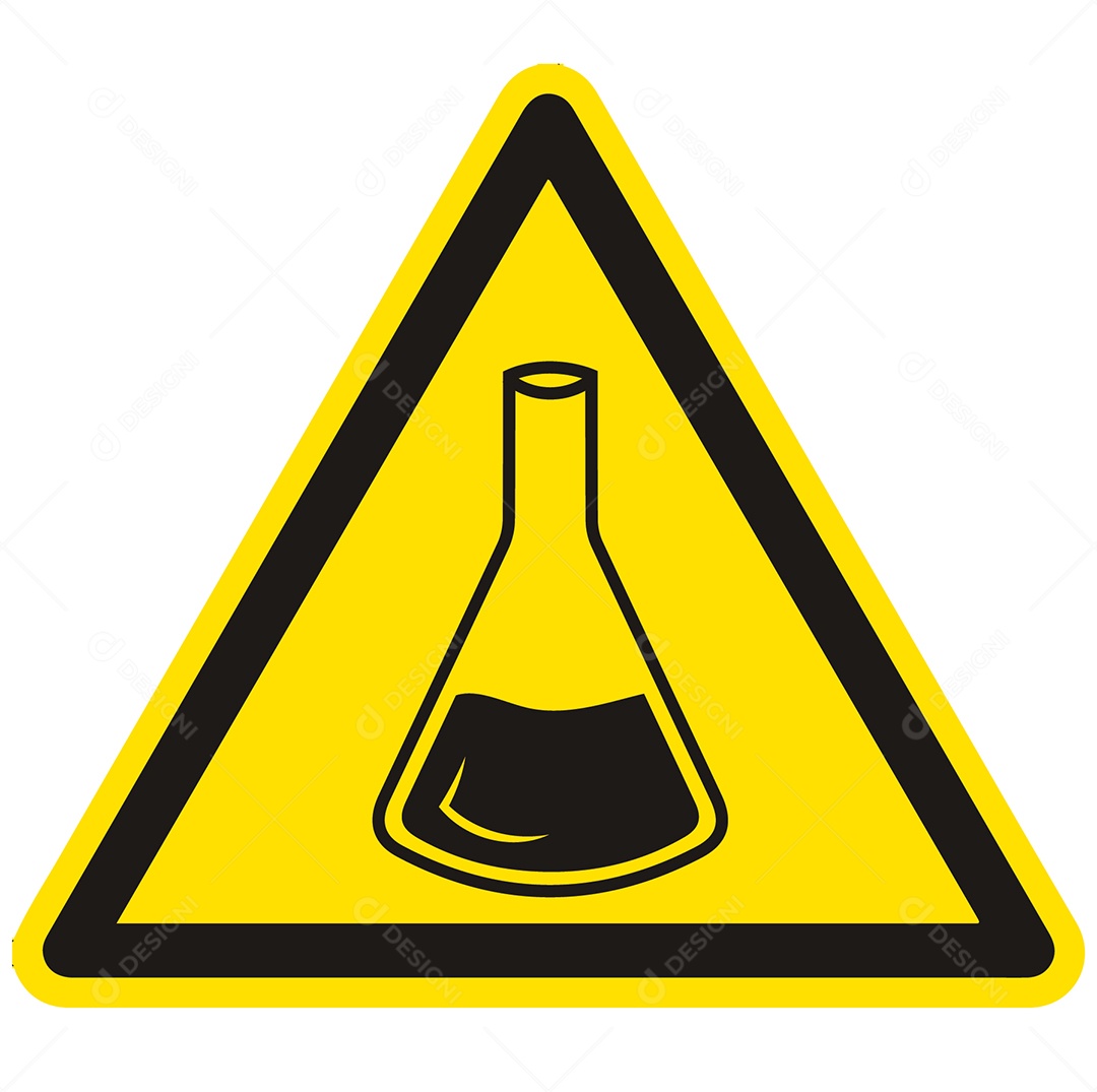 Placa de Atenção Produtos Químicos Vetor EPS + AI