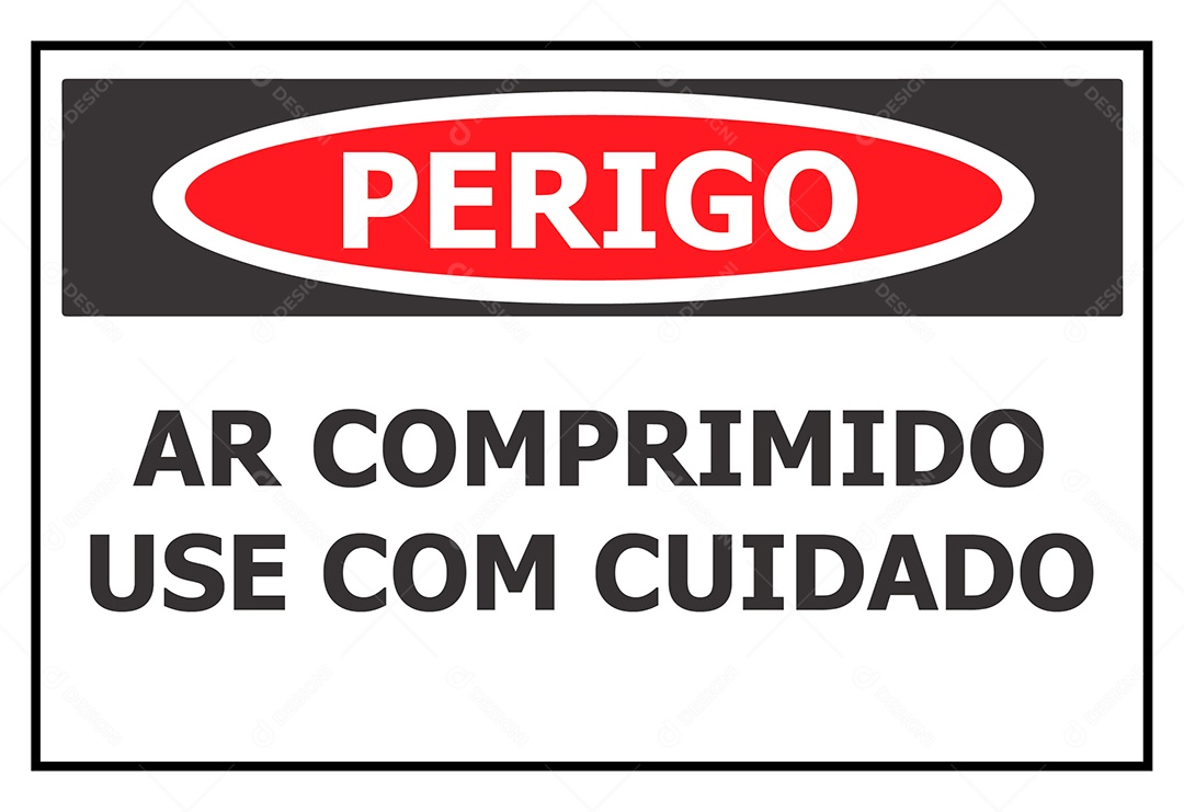 Placa de Aviso Perigo Ar Comprimido Vetor EPS + AI