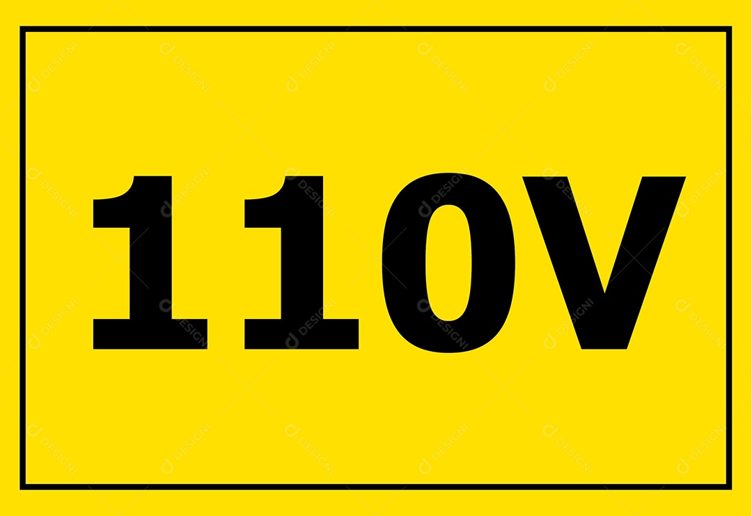 Placa de Aviso 110 Volts Vetor EPS + AI