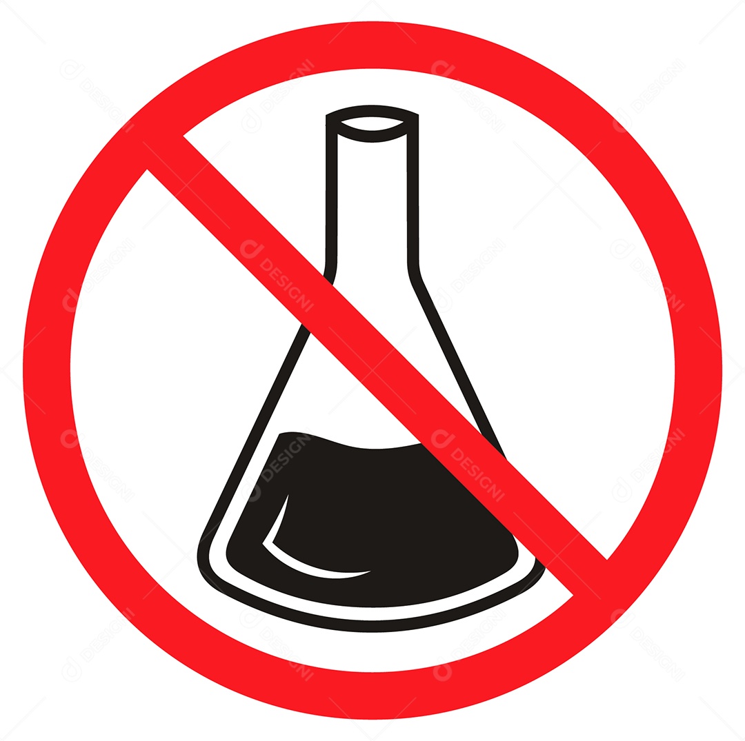 Placa de Aviso Proibido uso de Produtos Químicos Vetor EPS + AI