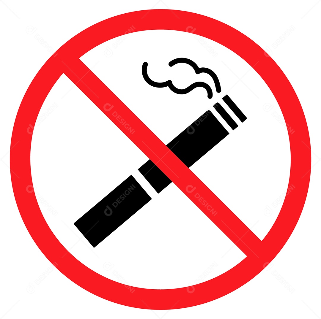 Placa de Aviso Proibido Fumar Vetor EPS + AI